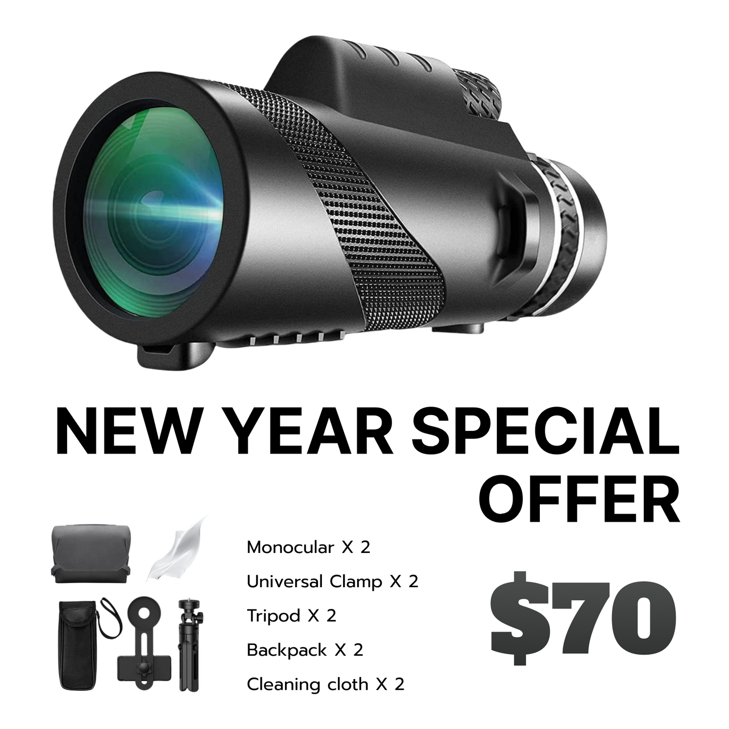 Super long-range, ultra-clear, and ultra-light telescope, perfect for outdoor sports, photography, stargazing, and moon shooting. Weighs just 300g, easy to carry and convenient.